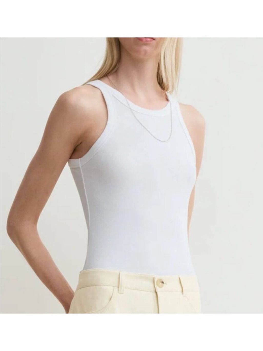 Totme Toteme Curved Rib Tank Top White Size Medium